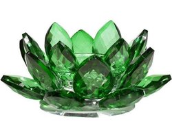 Lotus Kaarshouder van Kristalglas - Groen