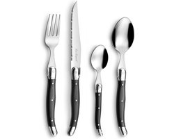 Lou Laguiole - TRADITION - 24-delige Bestekset - 6 Personen - Antraciet