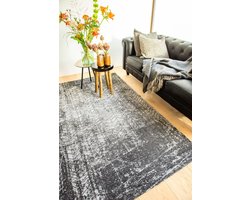 Louis De Poortere vloerkleed Harlem Contrast - zwart - 80x150cm