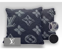 Louis Vuitton - Kwaliteits sierkussen gemaakt van originele Louis Vuitton stof - Denim katoen
