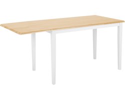 LOUISIANA - Eettafel - Wit - 75 x 120/160 cm - Rubberhout