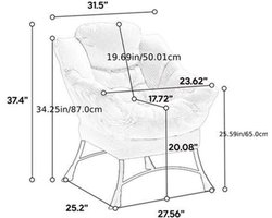 Lounge Chair – Relaxstoel – Fauteuil – Leunstoel – Hoekstoel – Navy Blauw – Met Voetenbank – Stevig Metalen Frame