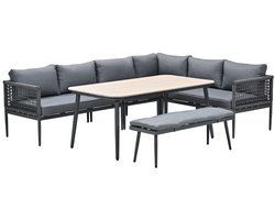 Lounge-dining hoekbank - Teramon - 7-persoons - Grijs - Garden Impressions