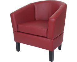 Lounge fauteuil MCW-O17, club fauteuil cocktail fauteuil, MVG-gecertificeerd kunstleer ~ bordeaux