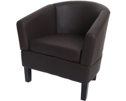 Lounge fauteuil MCW-O17, club fauteuil cocktail fauteuil, MVG-gecertificeerd kunstleer ~ bruin