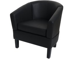 Lounge fauteuil MCW-O17, club fauteuil cocktail fauteuil, MVG-gecertificeerd kunstleer ~ zwart