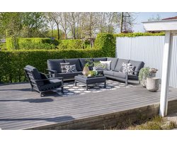 Lounge hoekbank Lincoln - met lounge fauteuil - 5-persoons