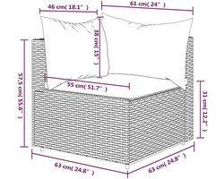 Lounge Hoekbank Tuin Modulair – ABTkantoor Polyrattan Ecksofa 4-5 Zits Bruin – Weerbestendige Outdoor Loungeset met Kussens – Tuinmeubel Set voor Terras, Balkon & Tuin