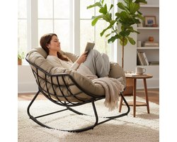 Lounge schommelstoel Royal Rocking II grijs/creme