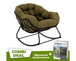 Lounge- schommelstoel Royal Rocking II groen met hoes