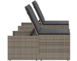 Lounge Set – Buitenmeubels – Tuinmeubilair – Ligbed - Balkon Set – Ligstoelen - 2-Delige Set – PE-Rattan – Verstelbare Rugleuning