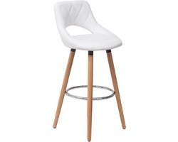 Lounge Stoel - Bar Stoel Met Rugleuning - Wit - Barkrukken Stoelen - Home Office - Keuken Eetkamer - Koffie Stoelen