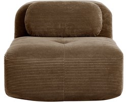 Lounge stoel bruin - 1-persoons loungebank - 90 × 75 cm - 32D hoogelastisch schuim - Incl. kussen