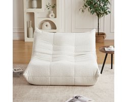 Lounge Stoel - Vloer Fauteuil - Ergonomisch Design - Chenille - Woonkamer & Slaapkamer - Beige
