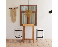 Lounge tuin meubels buiten balkon tafel en stoelen 3-delig. Tuinbarset met kussen zwart