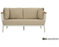 Loungebank Applebee Condor Sofa 150 Aluminium Teak Oyster Cotton Flower