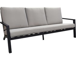 Loungebank Bezano | 3-persoons | Matt Black/Off White | Aluminium