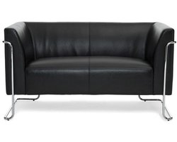 Loungebank CURACAO Kunstleder 2-zitter Zwart hjh OFFICE