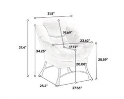 Loungebank – Fauteuil – Loungestoel – Accentstoel – Hoekbank – Compact Design – Metaal & Katoen Upholstery