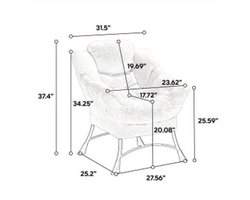 Loungebank – Fauteuil – Loungestoel – Accentstoel – Hoekbank – Compact Design – Metaal & Katoen Upholstery