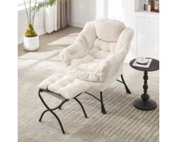 Loungebank – Fauteuil – Loungestoel – Accentstoel – Hoekbank – Compact Design – Metaal & Katoen Upholstery