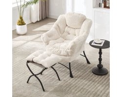 Loungebank – Fauteuil – Loungestoel – Accentstoel – Hoekbank – Compact Design – Metaal & Katoen Upholstery