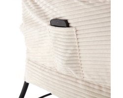 Loungebank – Fauteuil – Loungestoel – Accentstoel – Hoekbank – Compact Design – Metaal & Katoen Upholstery