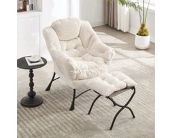Loungebank – Fauteuil – Loungestoel – Accentstoel – Hoekbank – Compact Design – Metaal & Katoen Upholstery