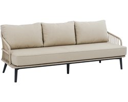 Loungebank Isabel | 3-persoons | Sand/black | Rope