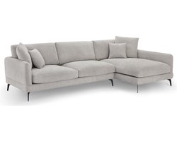 Loungebank Rechts Grijs - 290x95x90cm - Zithoogte 48cm
