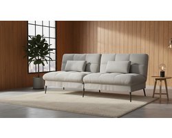 Loungebank Slaapbank 3-Zits met Verstelbare Rugleuning – Comfortabele Hoekbank en Uitklapbare Futon – Moderne Grijze Stoffen Bank voor Kleine Ruimtes, Studio’s en Gasten – Duurzaam & Eenvoudig te Monteren UrbanHome