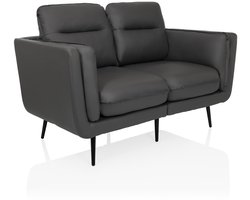 Loungebank VINTALUX kunstleer 2-zits retro grijs hjh LIVING