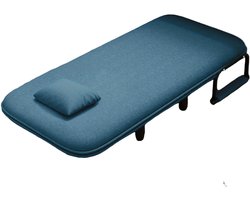 Loungerstoel – Relaxstoel – Fauteuil – Recliner – Zitstoel – 5-Standen Verstelbare Rugleuning – Stevig Metalen Frame – Blauw