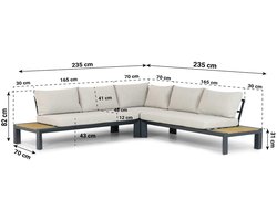 Loungeset 5 personen Aluminium Grijs Lifestyle Garden Furniture Navarra