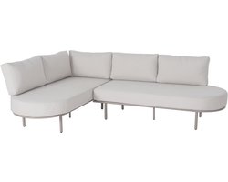 Loungeset 5-zits aluminium en polywood beige Palma 270cm loungebank tuinset