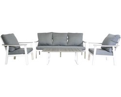 Loungeset Dublin aluminium - wit