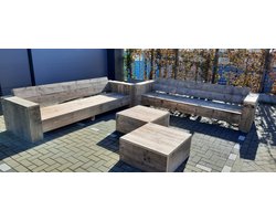 Loungeset ''Garden XXL Luxe '' van Gebruikt steigerhout - 8 persoons