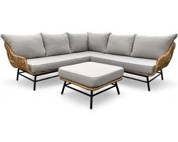 Loungeset / Hoekset Orion Bamboe met hocker