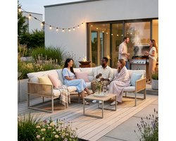 Loungeset Karg tuinset met kussens beige casa.pro