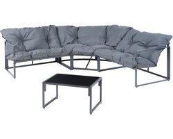 Loungeset Karg tuinset met kussens donkergrijs casa.pro