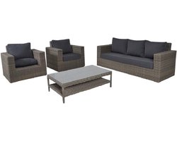 Loungeset Kingston II - 4-delig - Wicker - Kubu