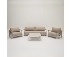 Loungeset Leather II creme/beige