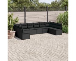 Loungeset – Loungesets – Tuinset – Loungesofa – Tuinmeubel – Zwarte Kleur Zonder Tafel – Weerbestendig PE Rattan – Afneembare Wasbare Kussenhoezen