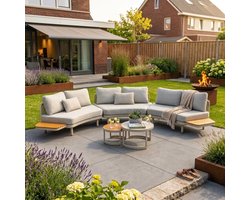 Loungeset Lounza Rond Beige Hout - 4822