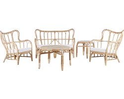 Loungeset met tafel 4-zitter BRINDISI Rotan Natuurlijk