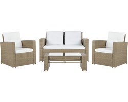 Loungeset met tafel 4-zitter LUCA Lichtbruin