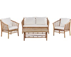 Loungeset met tafel 4-zitter MAGGIORE Bamboehout Lichtbruin