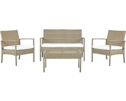 Loungeset met tafel 4-zitter MARSALA Lichtbruin