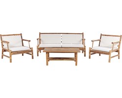 Loungeset met tafel 4-zitter RICCIONE Bamboehout Lichtbruin
