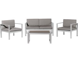 Loungeset met tafel 4-zitter SALERNO Metaal Donkergrijs
